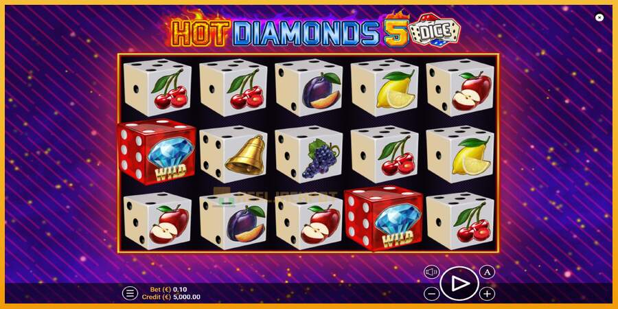 슬롯머신에서의 진정한 즐거움 Hot Diamonds 5 Dice 돈을 위해, 그림 1