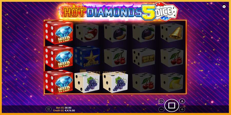 슬롯머신에서의 진정한 즐거움 Hot Diamonds 5 Dice 돈을 위해, 그림 4