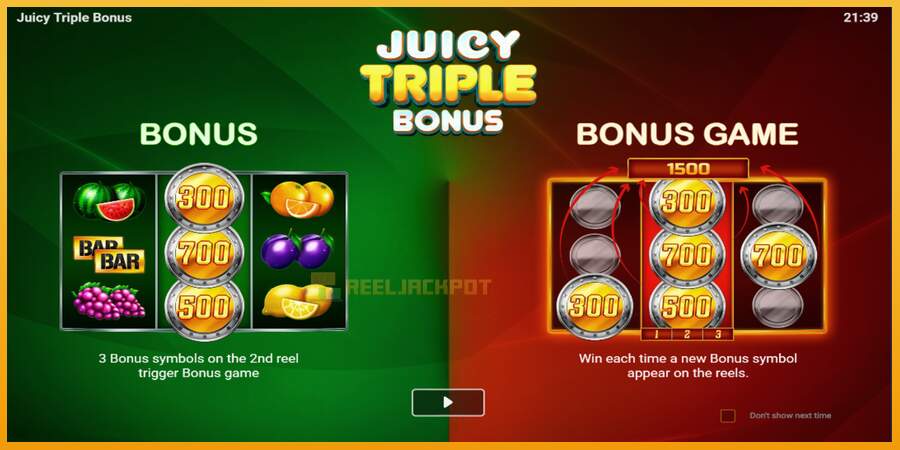 슬롯머신에서의 진정한 즐거움 Juicy Triple Bonus 돈을 위해, 그림 1