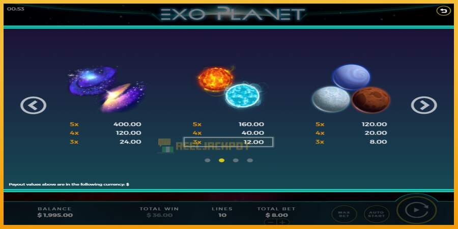 슬롯머신에서의 진정한 즐거움 Exo Planet 돈을 위해, 그림 5