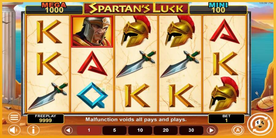 슬롯머신에서의 진정한 즐거움 Spartans Luck Hold & Win 돈을 위해, 그림 2