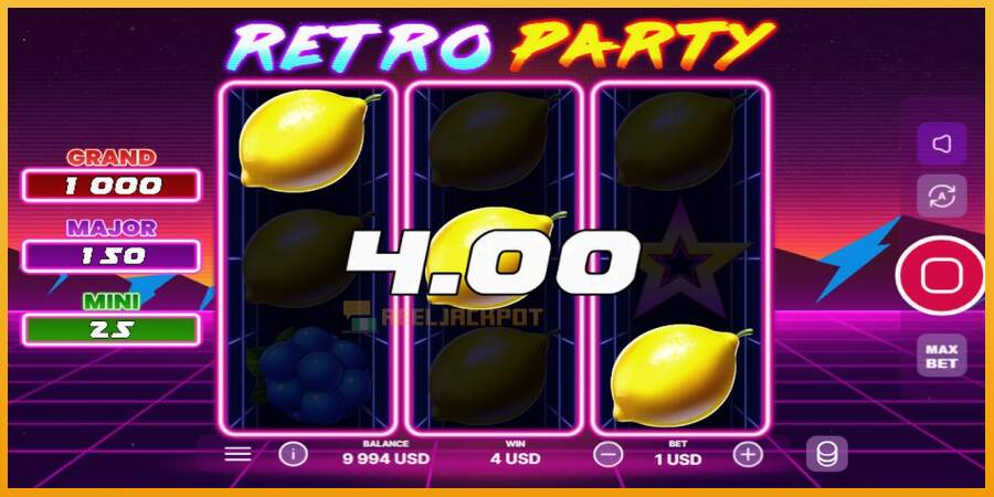 슬롯머신에서의 진정한 즐거움 Retro Party 돈을 위해, 그림 3