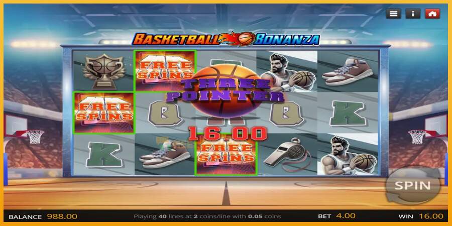 슬롯머신에서의 진정한 즐거움 Basketball Bonanza 돈을 위해, 그림 2