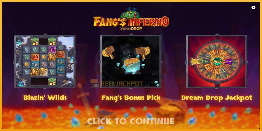 슬롯머신에서의 진정한 즐거움 Fangs Inferno Dream Drop 돈을 위해, 그림 1