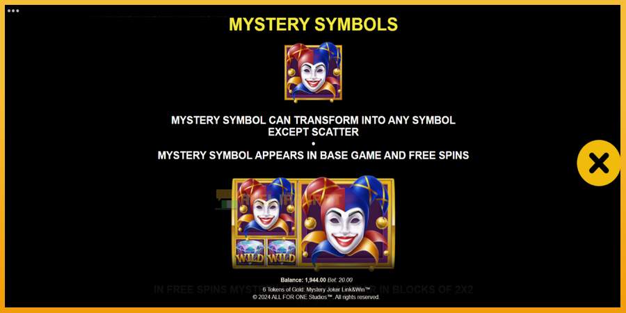 슬롯머신에서의 진정한 즐거움 6 Tokens of Gold: Mystery Joker Link & Win 돈을 위해, 그림 6