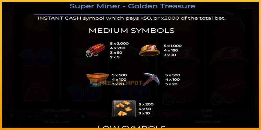 슬롯머신에서의 진정한 즐거움 Super Miner - Golden Treasure 돈을 위해, 그림 6