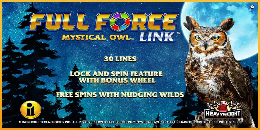 슬롯머신에서의 진정한 즐거움 Full Force Mystical Owl 돈을 위해, 그림 1