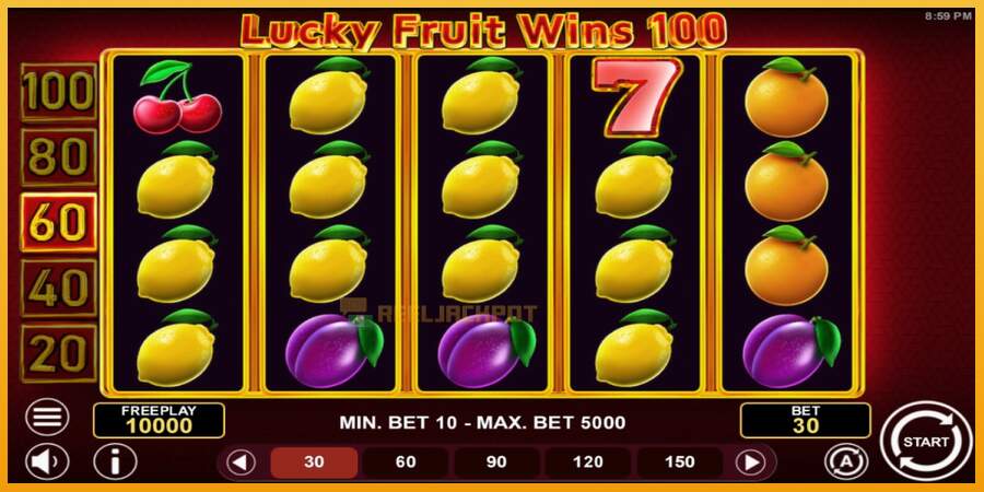 슬롯머신에서의 진정한 즐거움 Lucky Fruit Wins 100 돈을 위해, 그림 1