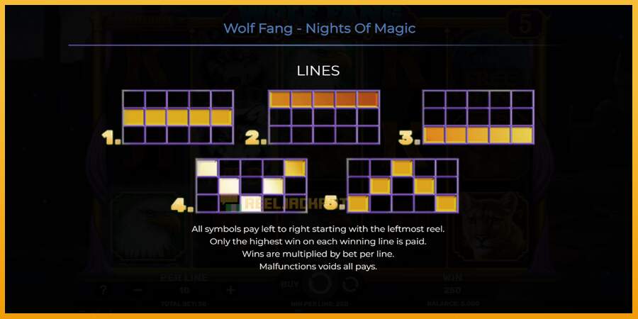 슬롯머신에서의 진정한 즐거움 Wolf Fang - Nights of Magic 돈을 위해, 그림 7