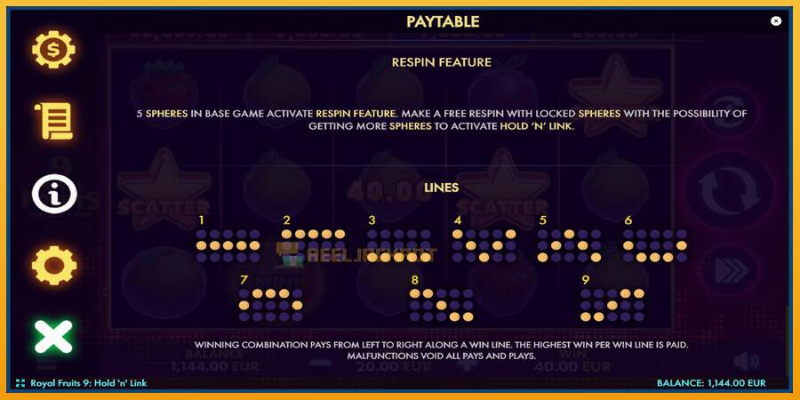 슬롯머신에서의 진정한 즐거움 Royal Fruits 9: Hold N Link 돈을 위해, 그림 7