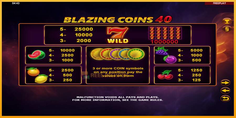 슬롯머신에서의 진정한 즐거움 Blazing Coins 40 돈을 위해, 그림 4