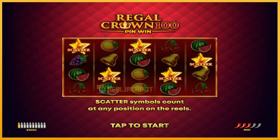 슬롯머신에서의 진정한 즐거움 Regal Crown 100 돈을 위해, 그림 1