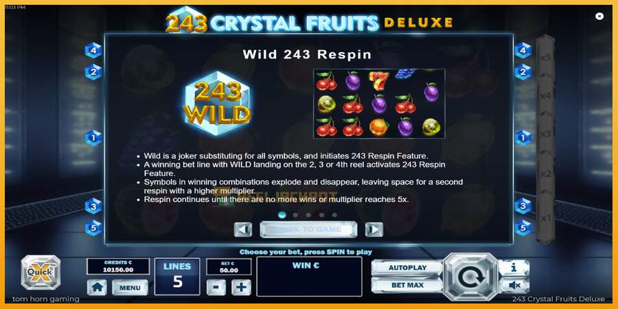 슬롯머신에서의 진정한 즐거움 243 Crystal Fruits Deluxe 돈을 위해, 그림 5