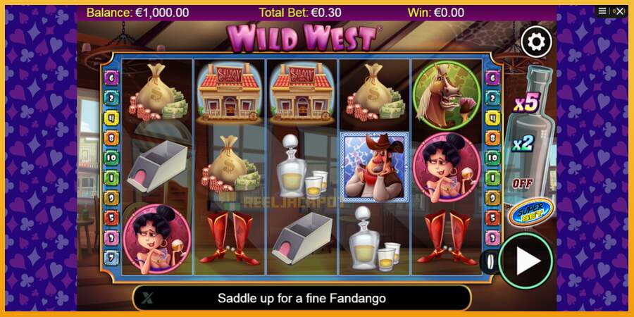 슬롯머신에서의 진정한 즐거움 Wild West 돈을 위해, 그림 1